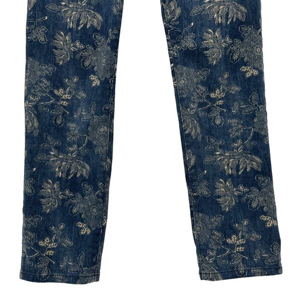 LRL Lauren Jeans Co. Ralph Lauren Floral Blue Denim Skinny Jeans Womens 6 - Picture 3 of 8